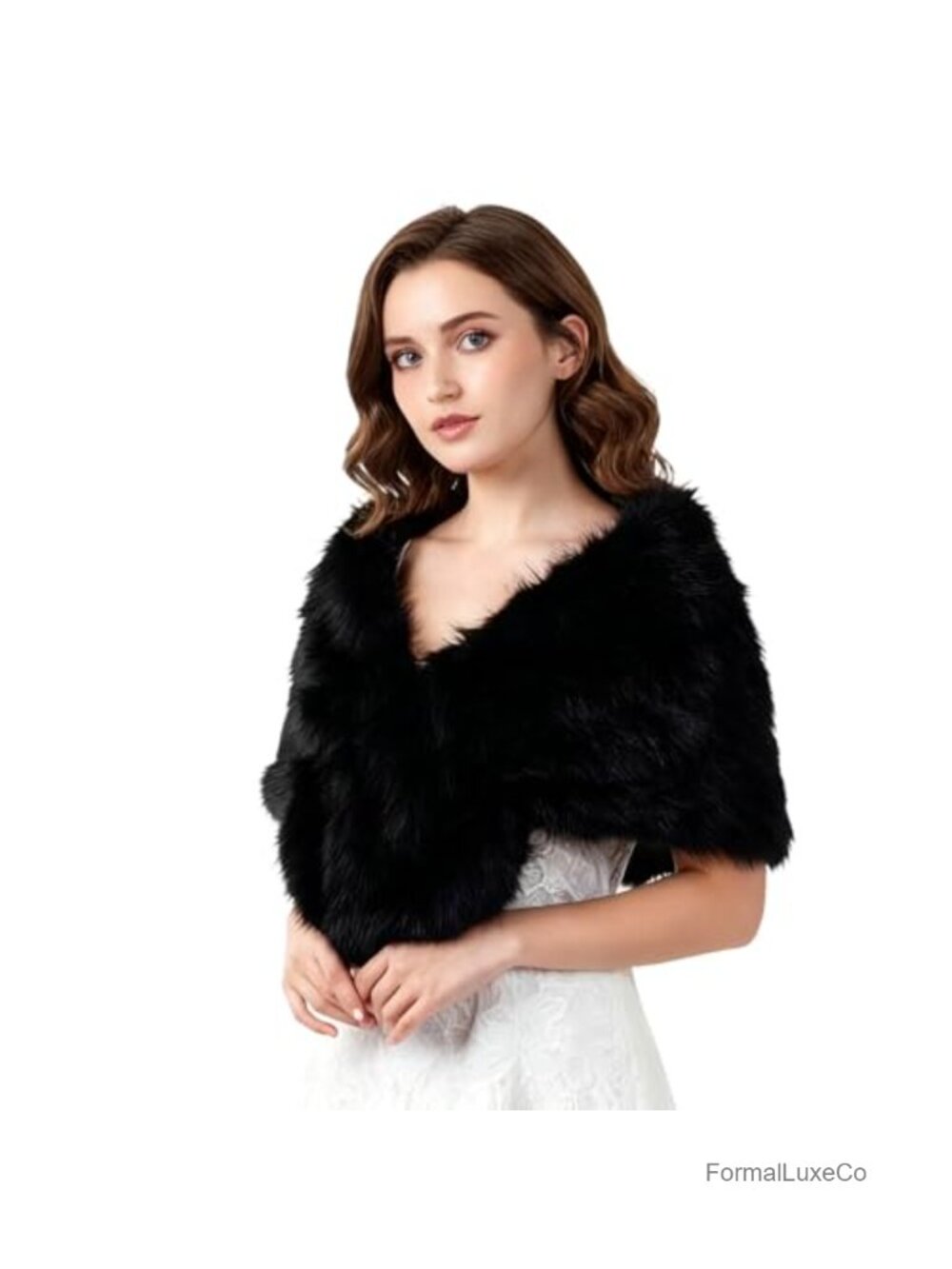 Faux Fur Collar Scarf Wrap Winter Warm Stole Shawl Neck Warmer Rectangular